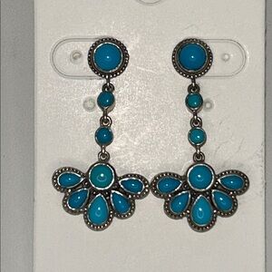 NWOT Genuine Sleeping Beauty Turquoise Designer Dangle Earrings